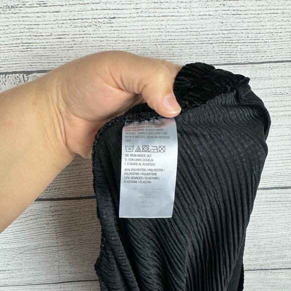 Dennis By Dennis Basso Plus Size Black Textured Velvet Wide Leg Pants Size 2X - Picture 8 of 8